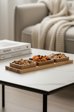 3 bölmeli ahşap çerezlik – Alta 3 Bölmeli Uzun Ahşap Çerezlik 13 x 35 x 1.8 cm | Noords